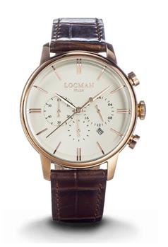 Locman 1960 cronografo PANNA CINTURINO MARRONE