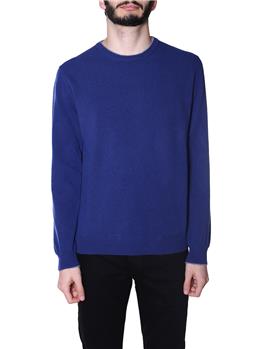 Maglia giro collo toppe colore BLUETTE
