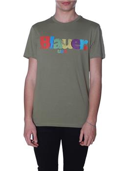 T-shirt blauer uomo logo VERDE MILITARE