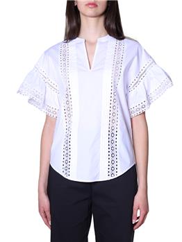 Blusa twin set classica BIANCO OTTICO P1