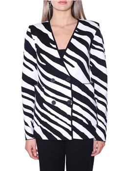 Giacca twin set JACQ ANIMALIER NEVE NERO