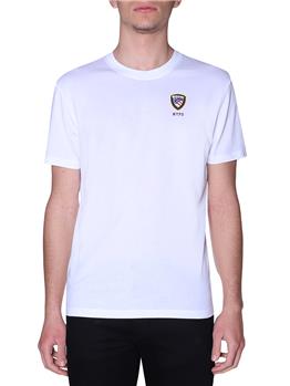 T-shirt blauer uomo giro collo BIANCO