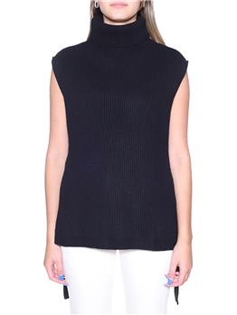 Maglia collo alto coste aspesi NERO