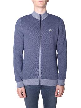 Maglia lacoste full zip uomo BIANCO E BLU