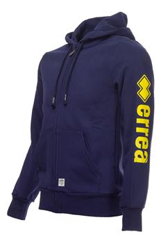 Felpa errea' con cappuccio BLU SCRITTA GIALLA