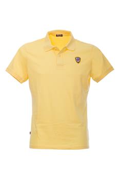 Polo blauer uomo con stemma GIALLO