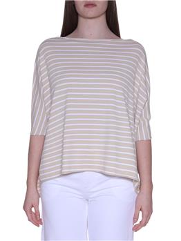 Maglia over liviana conti RIGA BIANCA ECRU