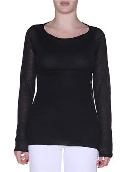 T-shirt scollo ampio liviana NERO