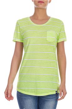 Superdry t-shirt donna rigata VERDE FLUO