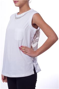 Twin set t-shirt dietro pizzo BIANCO P6