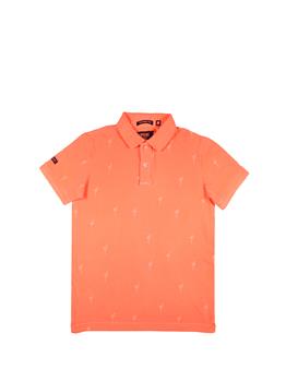 Polo superdry uomo puro cotone ARANCIO FLUO