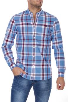 Camicia fred perry uomo CELESTE E ROSSO