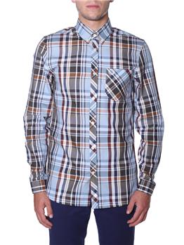 Camicia fred perry uomo quadri CELESTE MEDIO