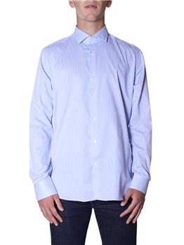 Camicia rigata fine BIANCO E CELESTE CHIARO