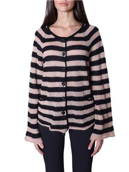 Twin set maglia aperta bottoni RIGATA NERA E ROSA