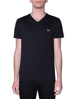 T-shirt lacoste scollo v blanc NERO