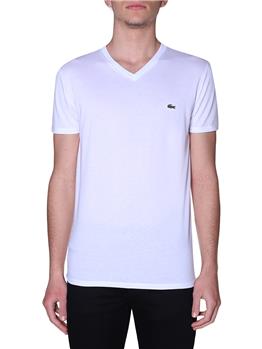 T-shirt lacoste scollo v blanc BIANCO