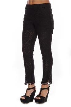 Twin set pantalone pizzo NERO