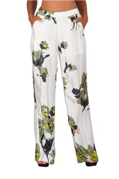 Twin set pantalone floreale BIANCO