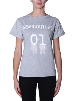 T-shirt semicouture classica GRIGIO MELANGE