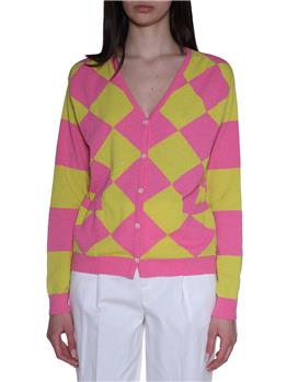 Cardigan delfina semicouture ROMBI ROSA GIALLO