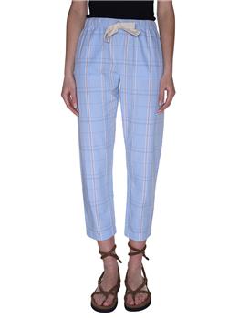 Pantalone buddy semicouture CELESTE RIGA BIANCA MARRONE