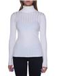 Maglia collo alto coste aspesi BIANCO