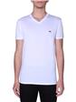 T-shirt lacoste scollo v blanc BIANCO