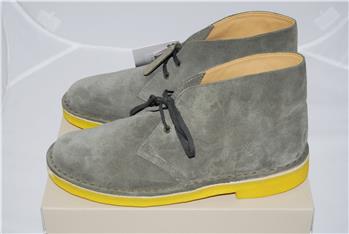 Clarks desert boot pelle GRIGIO SUOLA GIALLA - gallery 4