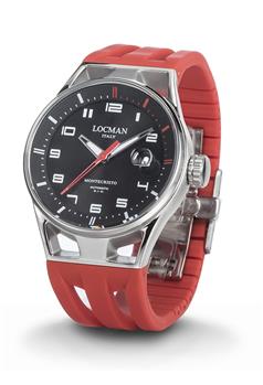 Locman montecristo automatico QUADRANTE NERO CINTURINO ROSSO CM