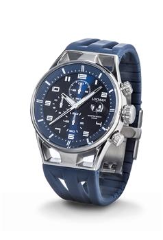 Locman montecristo crono ACCIAIO CINTURINO SILICONE BLU