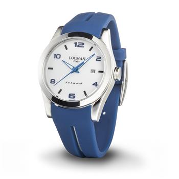 Locman island solo tempo CINTURINO BLU QUADRANTE BIANCO