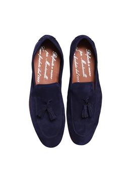 Scarpa pelle con nappine BLU