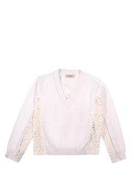 Maglia twin set classica AVORIO