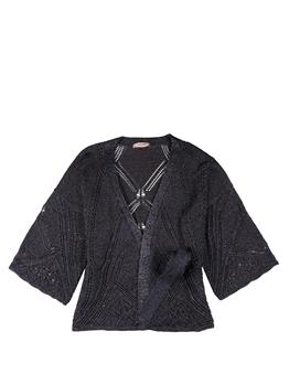 Cardigan twin set lurex NERO