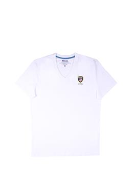 T-shirt blauer uomo scollo v BIANCO