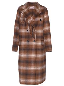 Cappotto check twin set CAMMELLO NEVE