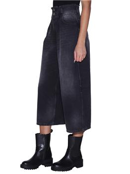 Wide leg denim twin set NERO - gallery 3