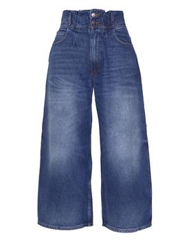 Wide leg denim twin set BLEU