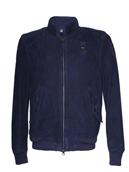 Bomber pelle vintage blauer BLU - gallery 2