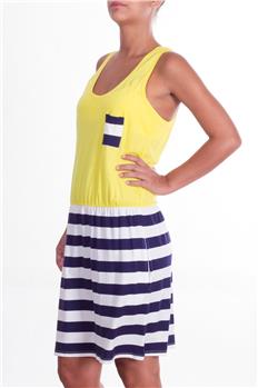 Abito petit bateau con tasca BLU E GIALLO