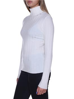 Maglia collo alto coste aspesi BIANCO - gallery 3