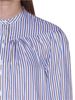 Camicia alla coreana aspesi SENAPE E BLU - gallery 5