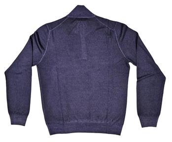 Maglia golf lupetto lana BLU MELANGE W3