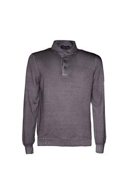 Polo golf lana botton down MARRONE CHIARO