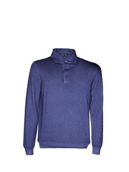Polo golf lana botton down BLU MELANGE