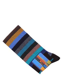 Calza gallo uomo lunga riga MARRONE/MARE