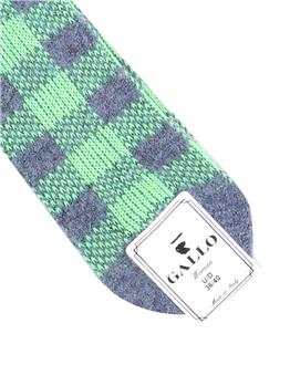 Calza gallo donna tartan VERDE FUMO