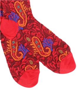 Calza gallo donna  paisley ROSSO