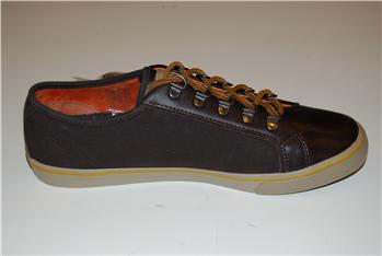 Scarpa fred perry pelle tela MARRONE - gallery 2